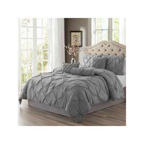 Swift Home 840970124876 Embellished Comforter Set - Grey One Size