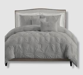Swift Home 840970151315 Premium Collection Plush Floral Pintuck Full/queenft Comforter Set