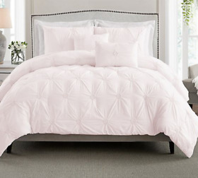 Swift Home Pintuck 2 Piece Twin Comforter Set In Rose Blush Sealed
