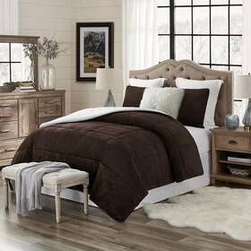 Shcm3-001-kckch Swift Home Premium Ultra-soft 3-piece Chocolate Faux Fur Reverse To Sherpa King