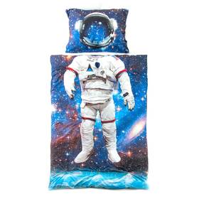 Tadpoles 812091031838 2-piece Astronaut Bedding Set 1 Twin Reversible Comforter And Standard Pill