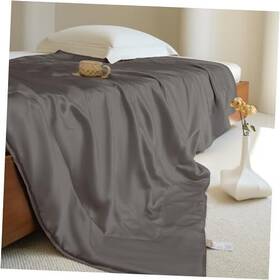 W01w25317y-3r Taihu Snow Silk Blanket 100% Muberrry Cooling Throw Soft And 53 Inch X70 Charcoal