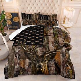 B0c3vp9vqs Tailor Shop Deer American Flag Camo Comforter Set Twin For Boys Kids Teens