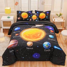 B0c2t1gtmp Tasselily 6 Pcs Bed In A Bag Twin Comforter Set For Boys Solar System Universe