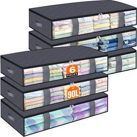 B0ffyjw25w Tastictotes Under Bed Storage Containers 6 Pack Collapsible Blanket Shoe
