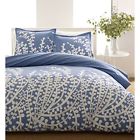 Tcbflk585891 Twin Cotton Comforter Set With Blue White Floral Branch Pattern