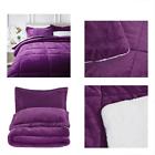Tex180581 Amazonbasics Ams Micromink Sherpa Comforter Set King Plum 191251003183