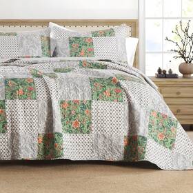 B0fpcvl7dy Texstead Quilt Set Queen Floral Patchwork Comforter Bedspread 2 Pillow Shams 90x
