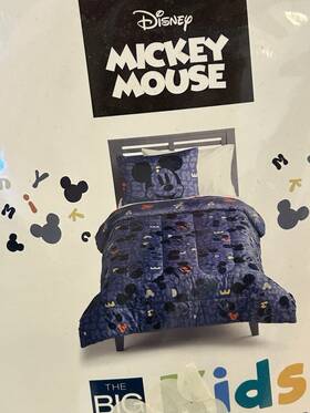 The Big One 238dbmmcsfq Disney Mickey Mouse Kids 3pc Comforter Set Full/queen Blue