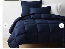 110028 The Company Store New Lacrosse Premium Down Navy Light Warmth King Comforter