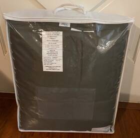 The Company Store 701720034428 Lacrosse Loftaire Dk Olive Down Alt Medium Warm Comforter Full