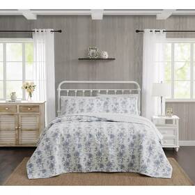 89180097 The Farmhouse By Rachel Ashwell 3pc King British Rose Quilt Bedding Set