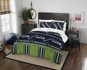 The Northwest Company 190604066776 Nfl Seattle Seahawks Rotary Queen Bed In Bag Set Comforter Brand New