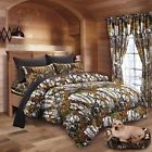 The Woods White Camo Comforter 7 Pc Black Sheet Set Full Size Camouflage Cabin Hunting 799928148665