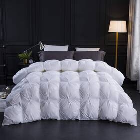 Three Geese 707870839197 Pinch Pleat Waterfowl King 106x90inches White Twisted Flower