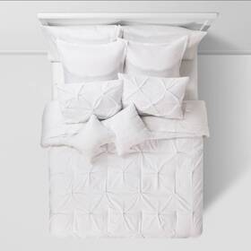 Threshold 191908089553 8pc Pinch Pleat Comforter Set King Size Blanket Sh8