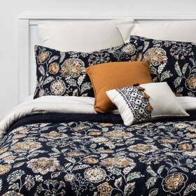 Threshold 191908227924 Sumner 8pc Comforter Set Navy - Queen Size