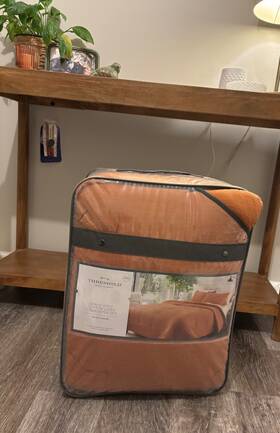 Threshold 191908533377 Space Dyed Cotton Linen Comforter And Sham Set Mustard California King