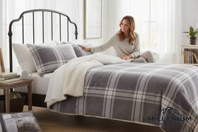 Threshold 191908617503 Reversible Plaid Sherpa Comforter Set Queen 3pc Plush Winter Bedding