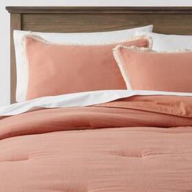 Threshold 191908797465 Cotton Tassel Border Comforter And Sham Set -