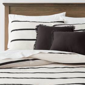 Threshold 191908958743 5-piece Modern Stripe Comforter Set Cotton Off-white King