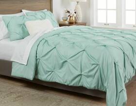 Threshold 490601332356 Pinched Pleat Comforter Set 3 Piece King Mint And 2 Shams