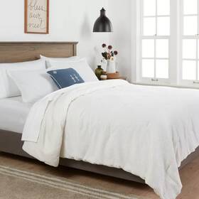 54008935 Threshold Full/queen Washed Waffle Weave Comforter Set White -