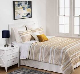 79682201 Threshold 8-piece Cotton Jacquard Comforter Set Yellow/off-white King
