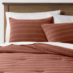 81786275 Threshold Comforter And Sham Set Cotton Chalk Stripes