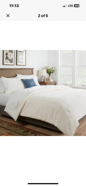 82253589 Threshold 3-piece Comforter Set Cotton Velvet Oeko-tex Solid Finish Cream King