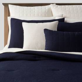 83901449 Threshold 12pc King Micro Texture Comforter And Sheet Bedding Set Navy -