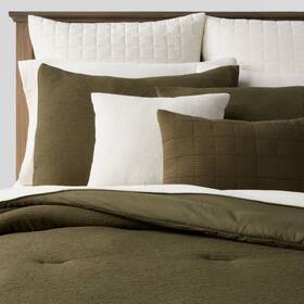 83901450 Threshold 12pc King Fuller Micro Texture Comforter And Sheet Bedding Set Dark Green