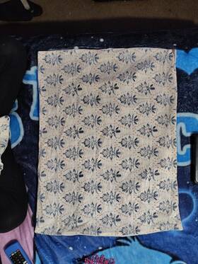 83901823 Threshold 2x Block Print Pillowcases 100% Cotton Target Cream/ Blue 26 Inch X 19.5