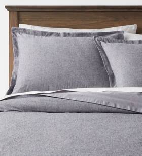 83903945 Threshold Twin/twin Extra Long Cotton Linen Chambray Duvet Cover And Sham Set Navy
