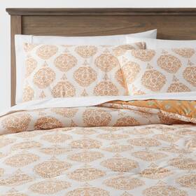 84642005 Threshold Comforter Set Medallion Floral Off-white/dark Gold Twin/twinxl