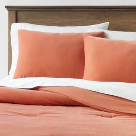 85260530 Threshold King Lustrous Velvet Comforter And Sham Set Terracotta -