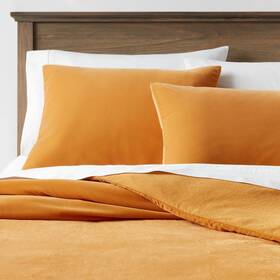 85260539 Threshold Full/queen Lustrous Velvet Duvet Cover And Sham Set Dark Gold -