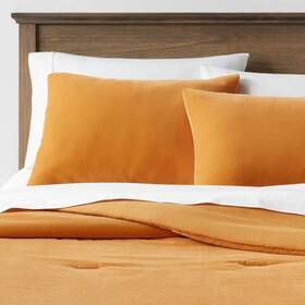 85260545 Threshold King Lustrous Velvet Comforter And Sham Set Dark Gold -