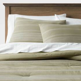 85261533 Threshold Comforter Set Cotton Lightweight Moss Green/white Twin/twinxl