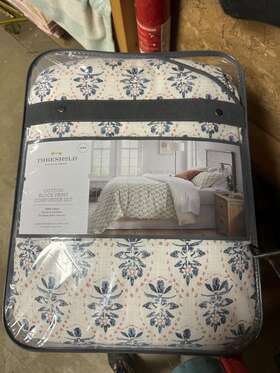 86714167 Threshold King Traditional Floral Comforter And Sham Set Blue -