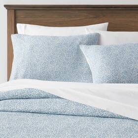 86714685 Threshold Full/queen Traditional Floral Printed Cotton Duvet Cover And Sham Set Blue
