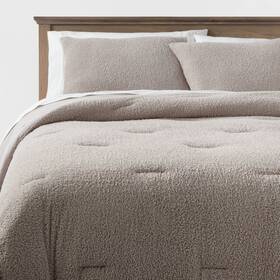 87605679 Threshold 3pc King Traditional Cozy Chenille Comforter And Sham Set Gray -
