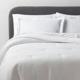 88666051 Threshold 3pc Full/queen Luxe Embroidered Border Comforter And Sham Set White/light Teal