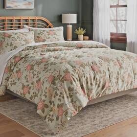 89209746 Threshold King Floral Print Comforter Light Sage Green/light No Shams