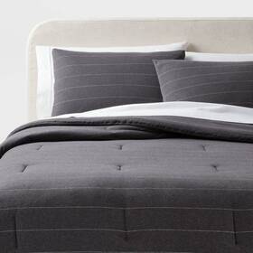 89210001 Threshold King Jersey Comforter And Sham Set Dark Gray -