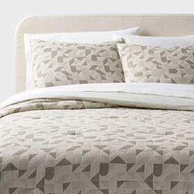 89210075 Threshold Full/queen Geo Matelasse Comforter And Sham Set Dark Olive Green -