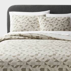 89210076 Threshold Full/queen Mod Geo Matelasse Duvet Cover And Sham Set Dark Olive Green