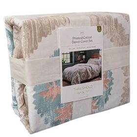 89255749 Threshold King Suzani Print Duvet Cover And Sham Set Ivory/light Teal Blue