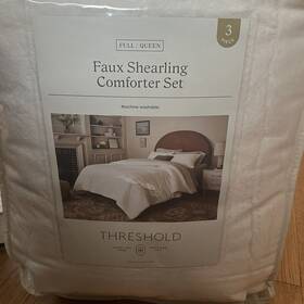 90048824 Threshold Full/queen Cozy Faux Shearling Comforter And Sham Set Ivory - 90048824 Threshold Full/queen Cozy Faux Shearling Comforter And Sham Set Ivory -