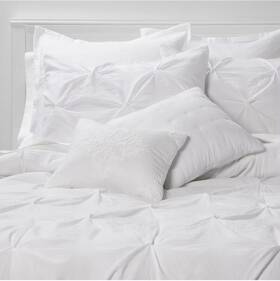 91962123 Threshold 8pc King Pinch Pleat Comforter And Sheet Set White -